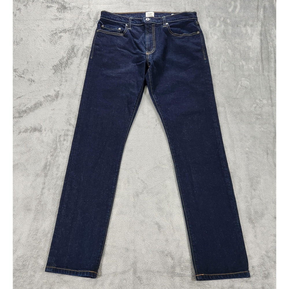 Flint And Tinder Jeans Mens 32x32 Blue Slim Fit Tapered Stretch Denim‎ Made USA